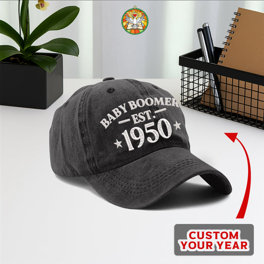 Baby Boomer Est. [Custom Year] Baseball Cap - Generational Pride