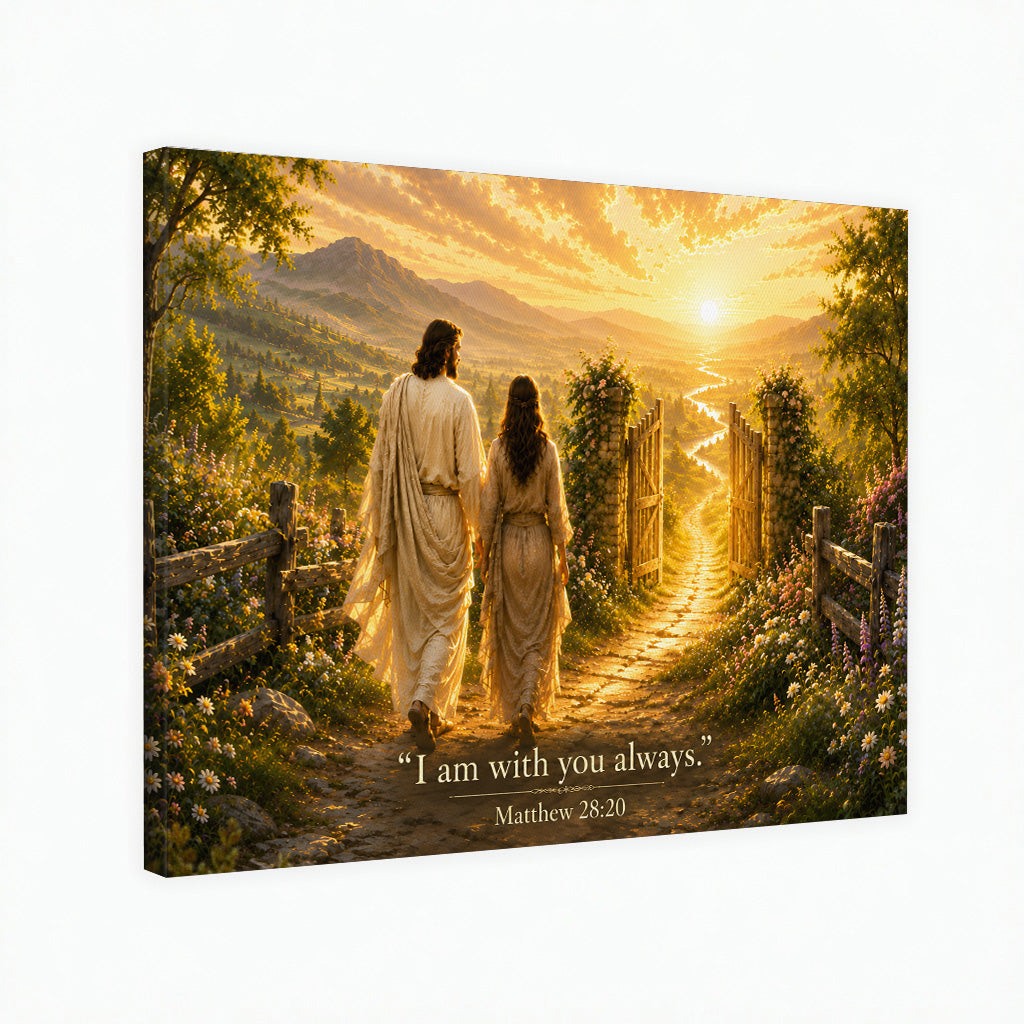 I Am With You Always Matthew 28:20 Christian Wall Art Poster/Canvas