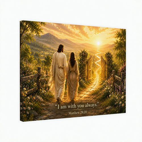 I Am With You Always Matthew 28:20 Christian Wall Art Poster/Canvas