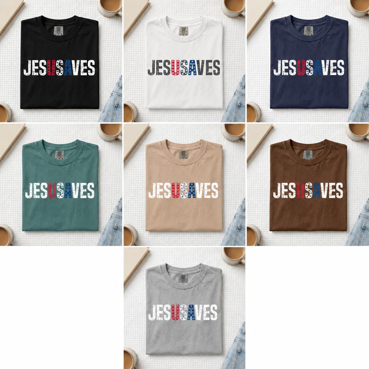 Jesus Saves USA Flag Christian Independence Day – Unisex Tshirt / Hoodie / Sweatshirt
