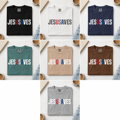 Jesus Saves USA Flag Christian Independence Day – Unisex Tshirt / Hoodie / Sweatshirt