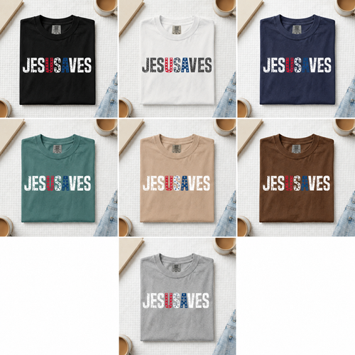 Jesus Saves USA Flag Christian Independence Day – Unisex Tshirt / Hoodie / Sweatshirt