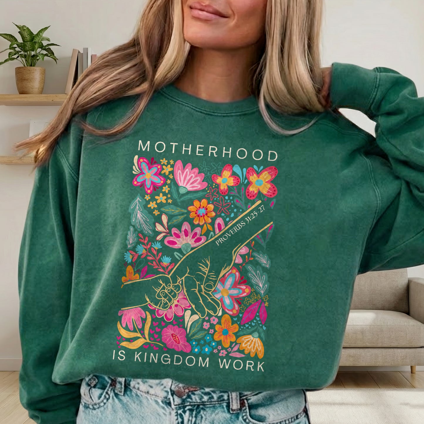 Kingdom Work" - Floral Hand and Flower Design – Unisex Tshirt / Hoodie / Sweatshirt
