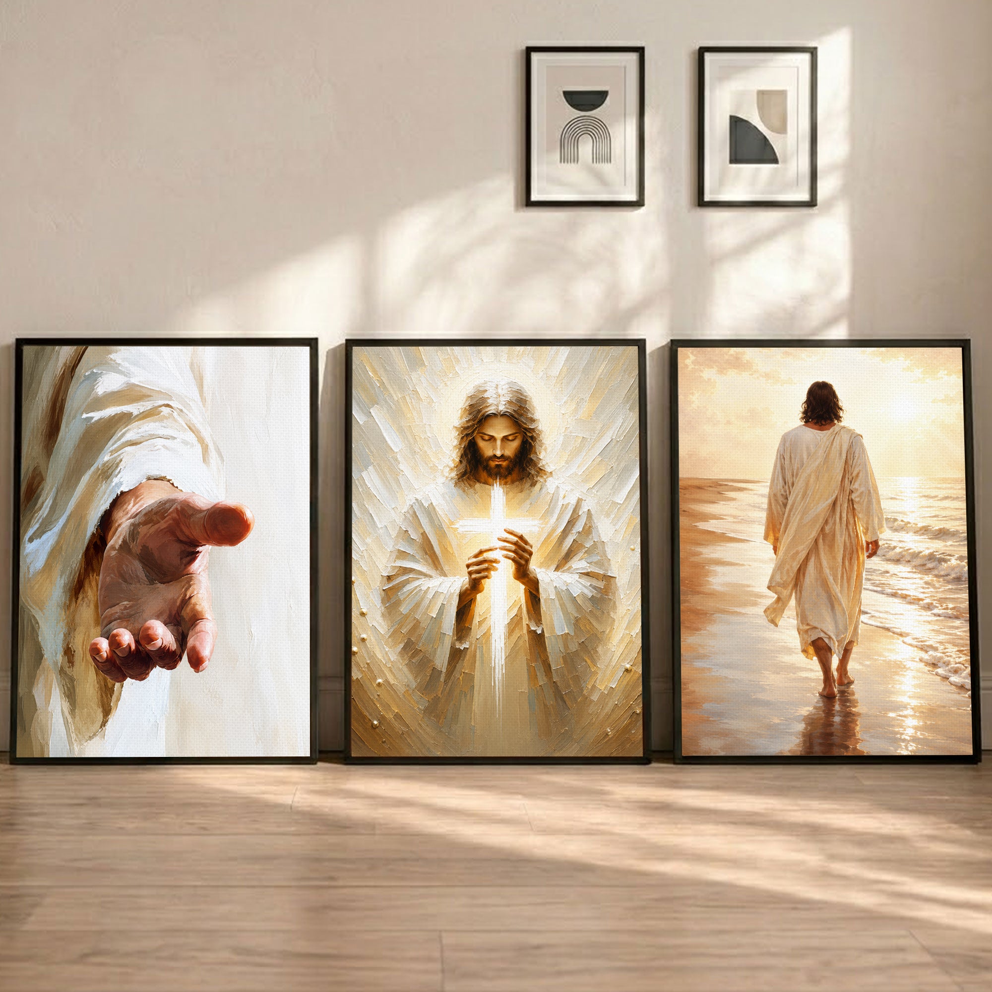 The Light, The Hand, The Walk – Jesus 3 Panel Poster/Canvas Set