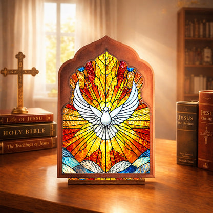 Holy Spirit Suncatcher Candle Holder - Perfect for Prayer Corner, Gift, or Home Decor