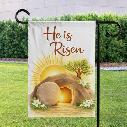 "He is Risen" Resurrection Easter Garden Flag – Celebrate New Life