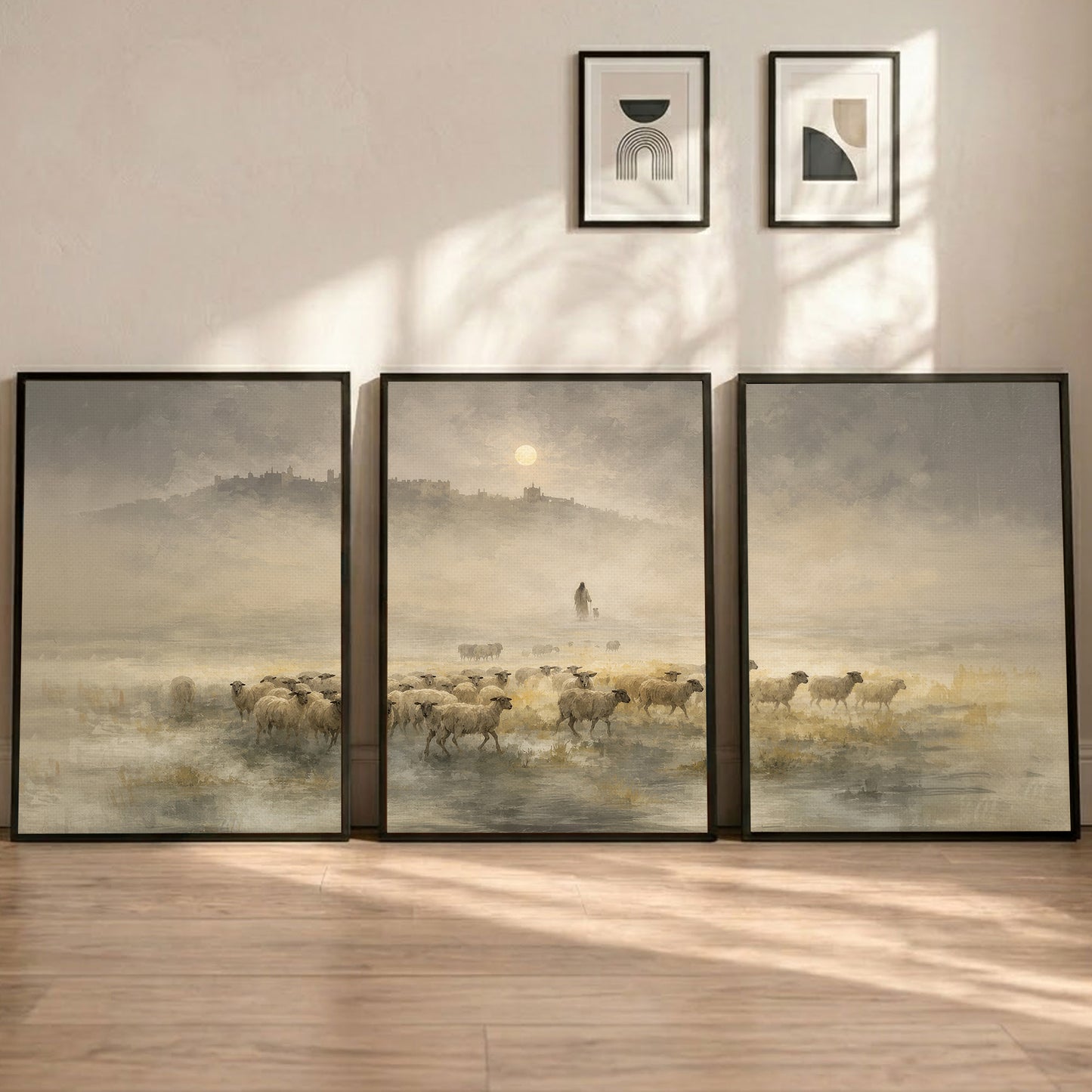 He Leads the Flock Triptych Christian Set - POSTER/CANVAS