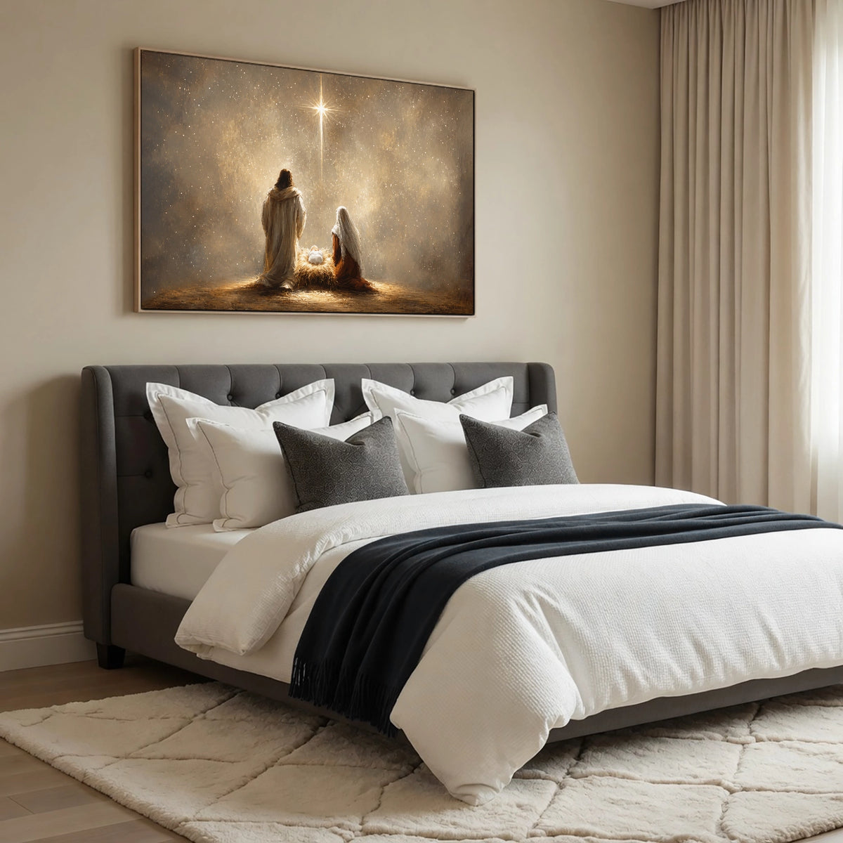 Holy Family Under the Star Christian Wall Art Poster/Canvas