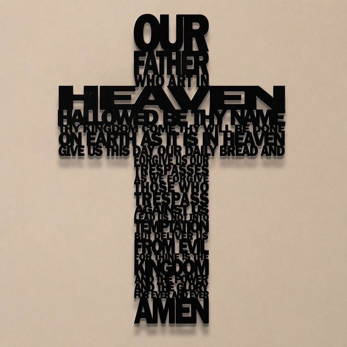 The Lord's Prayer Cross – Christian Metal Wall Decor