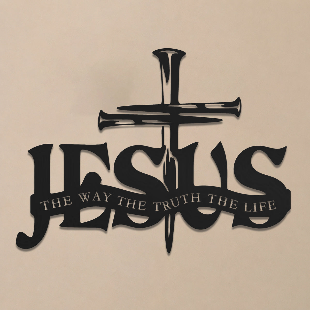 Jesus The Way The Truth The Life Metal Wall Art for Christian Home Decor
