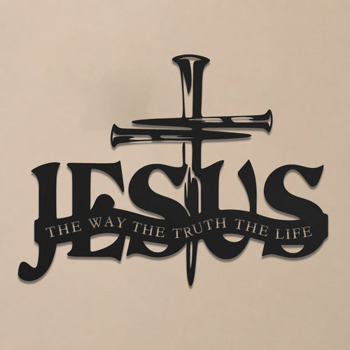 Jesus The Way The Truth The Life Metal Wall Art for Christian Home Decor