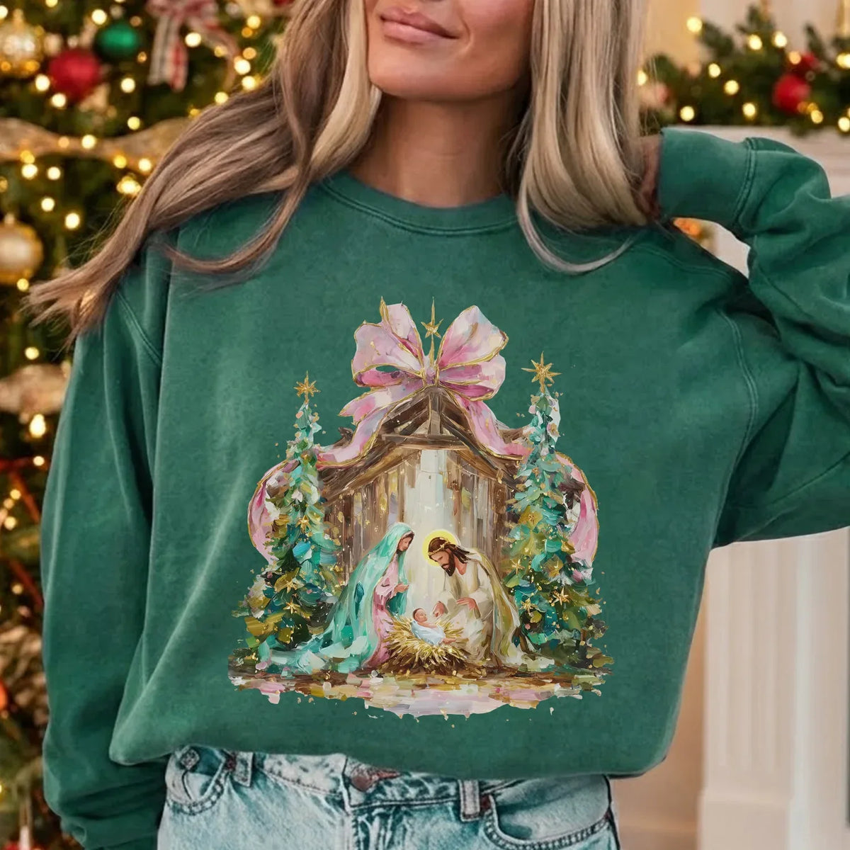 Retro Nativity Scene Christmas – Holy Family Art – Unisex Tshirt / Hoodie / Sweatshirt - Faith Guided Life