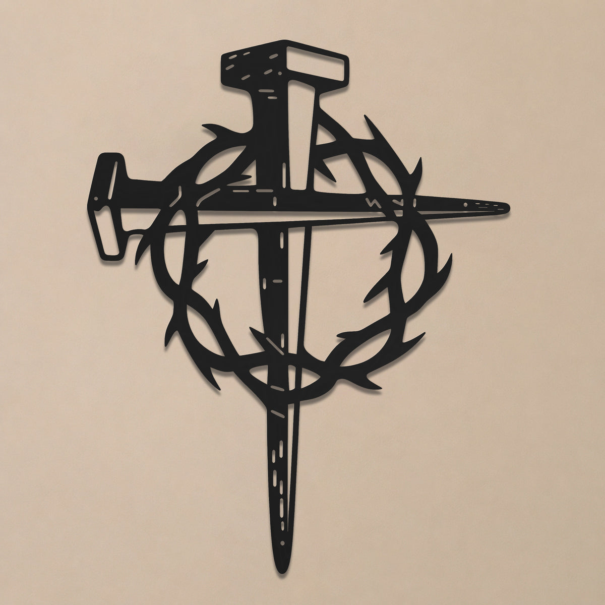 Sacred Crown of Thorns Metal Wall Art for Christian Home Decor