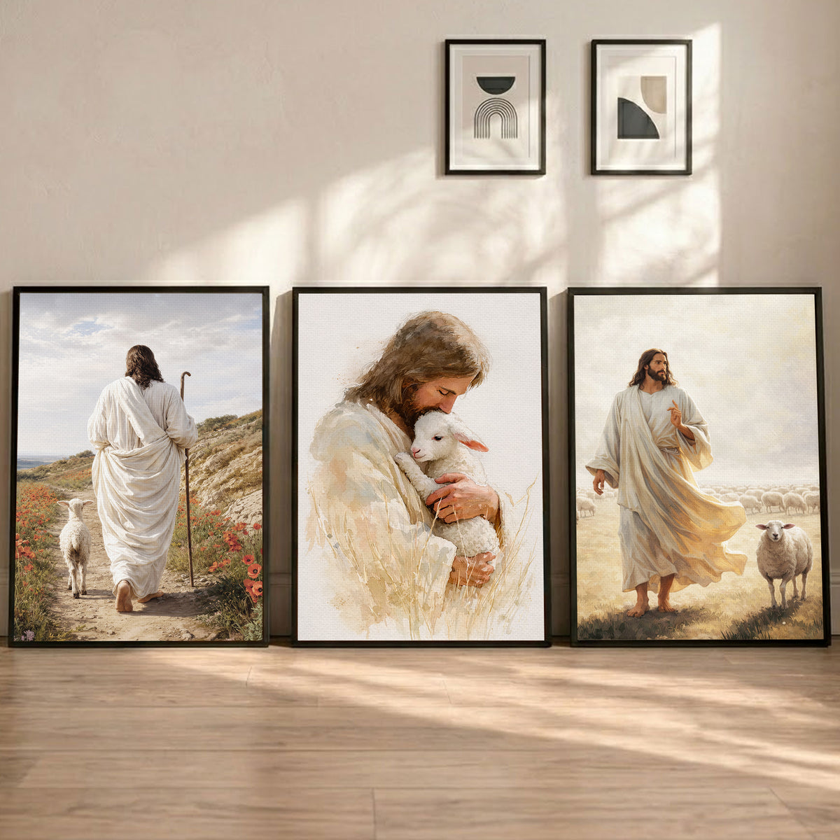 The Good Shepherd Jesus Christ Wall Art Set – Faith and Guidance
