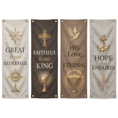 Christian Faith & Hope Banner Set – Elegant Religious Hanging Decor