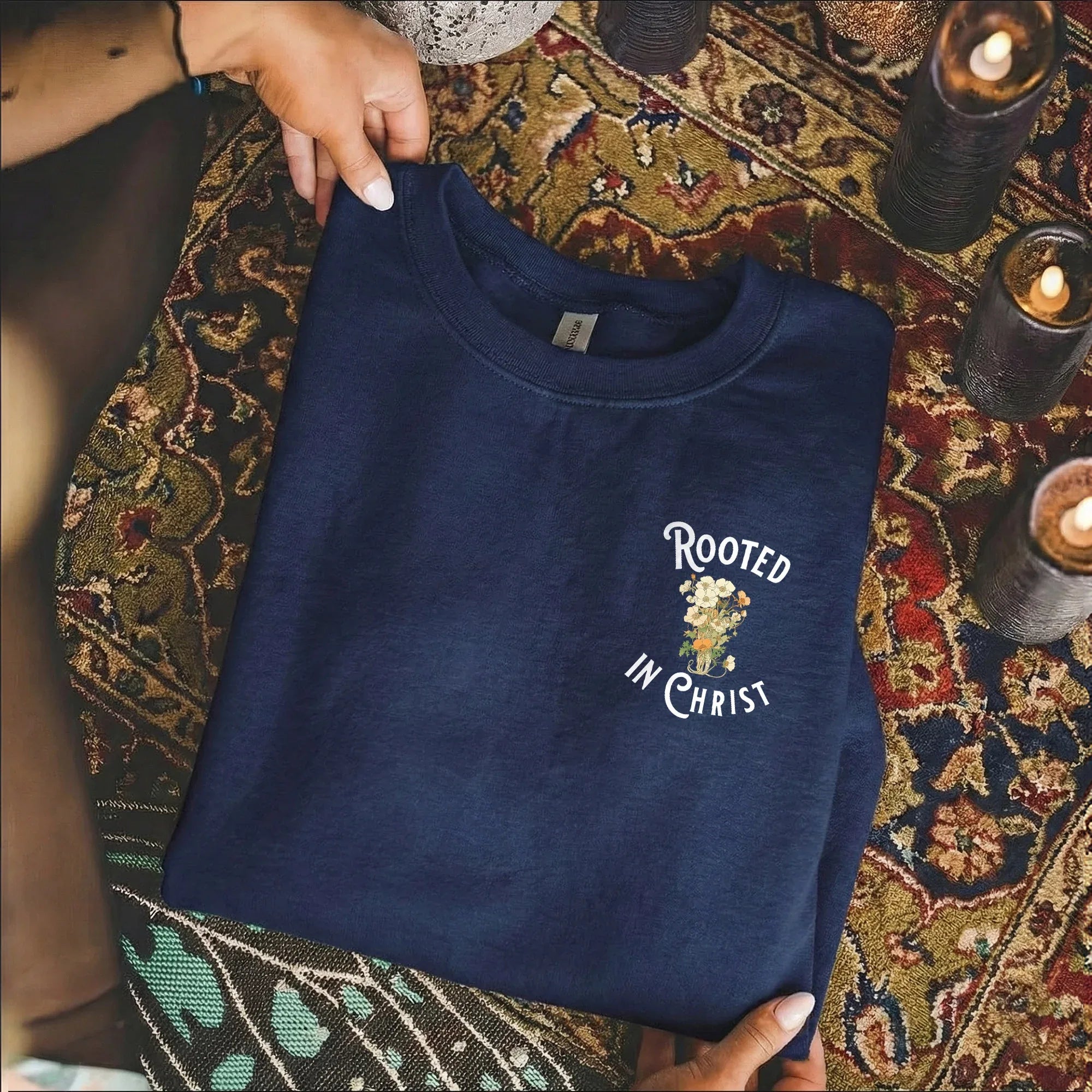 Rooted In Christ Floral Designs - Faith Floral - Unisex Tshirt / Hoodie / Sweatshirt - Faith Guided Life