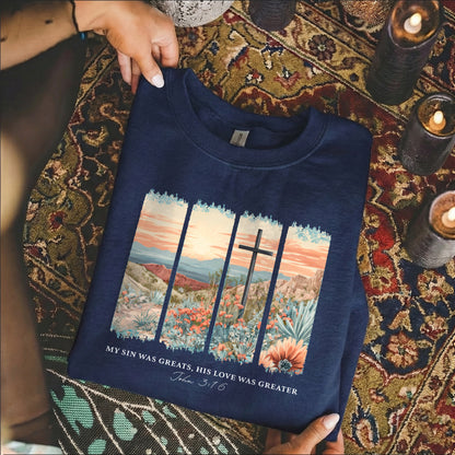 John 3:16 Christian Desert Landscape – He is Risen – Unisex Tshirt / Hoodie / Sweatshirt