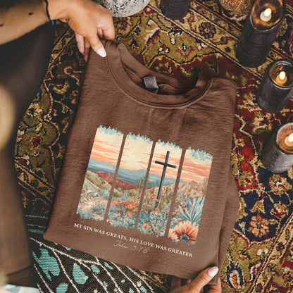 John 3:16 Christian Desert Landscape – He is Risen – Unisex Tshirt / Hoodie / Sweatshirt