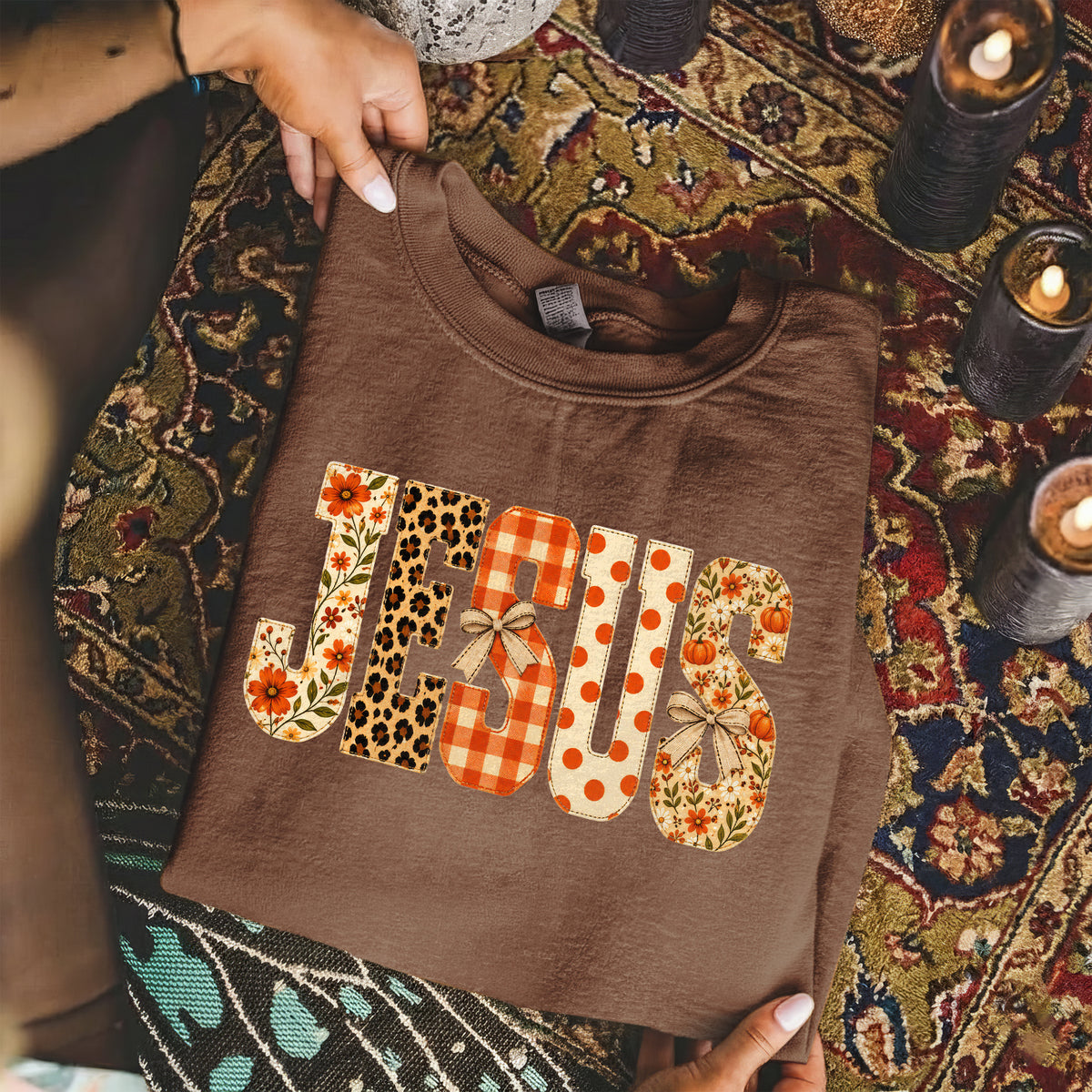 Jesus Fall Floral Leopard - Unisex Tshirt / Hoodie / Sweatshirt