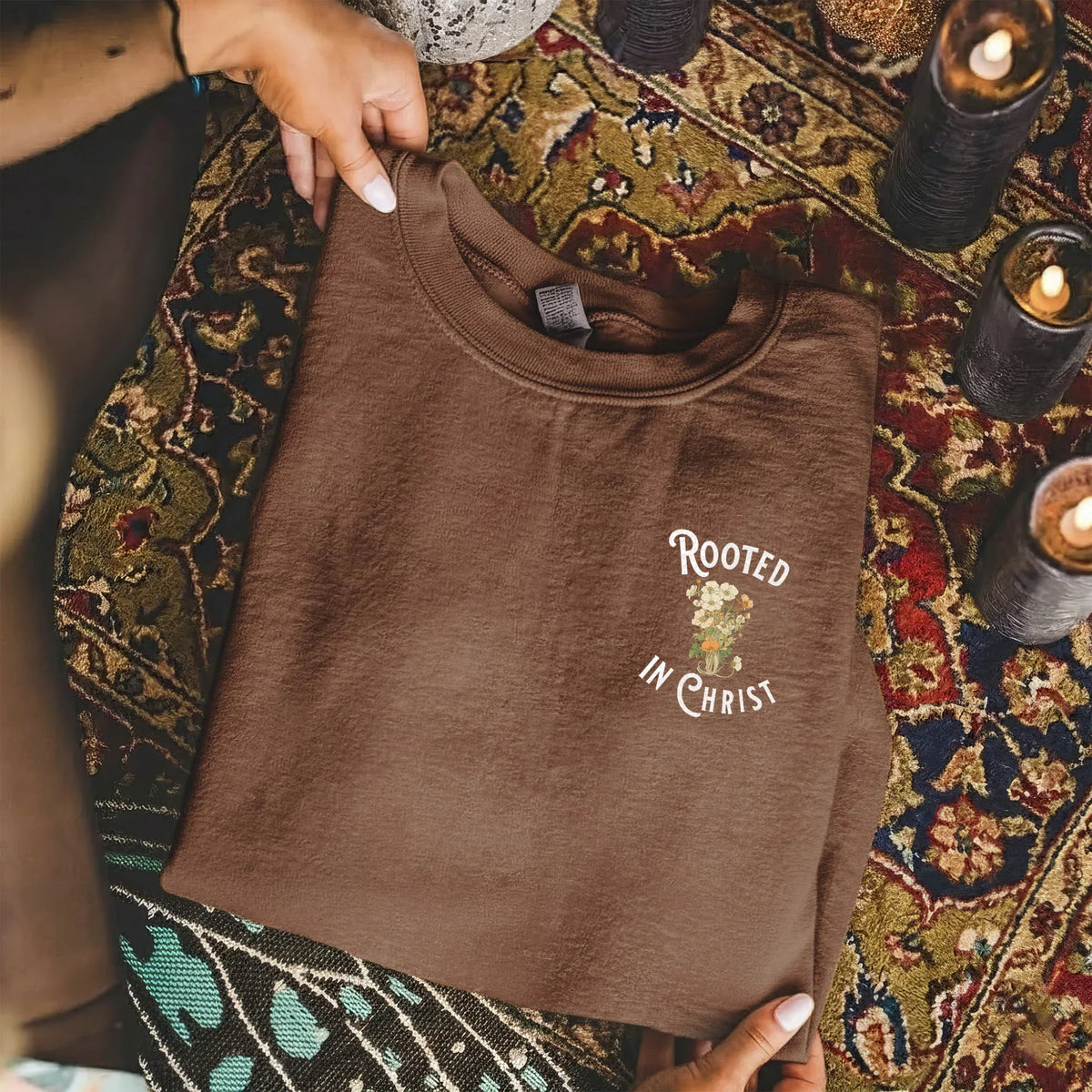 Rooted In Christ Floral Designs - Faith Floral - Unisex Tshirt / Hoodie / Sweatshirt - Faith Guided Life