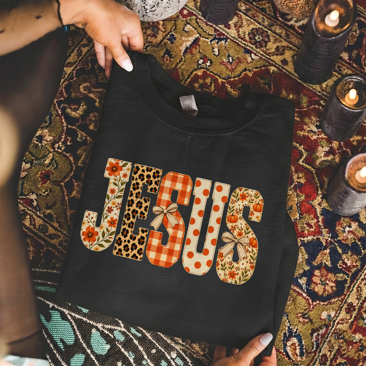 Jesus Fall Floral Leopard - Unisex Tshirt / Hoodie / Sweatshirt