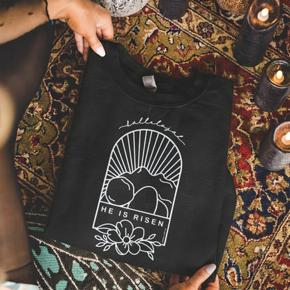 Easter Sunday Empty Tomb Line Art – He is Risen – Unisex Tshirt / Hoodie / Sweatshirt