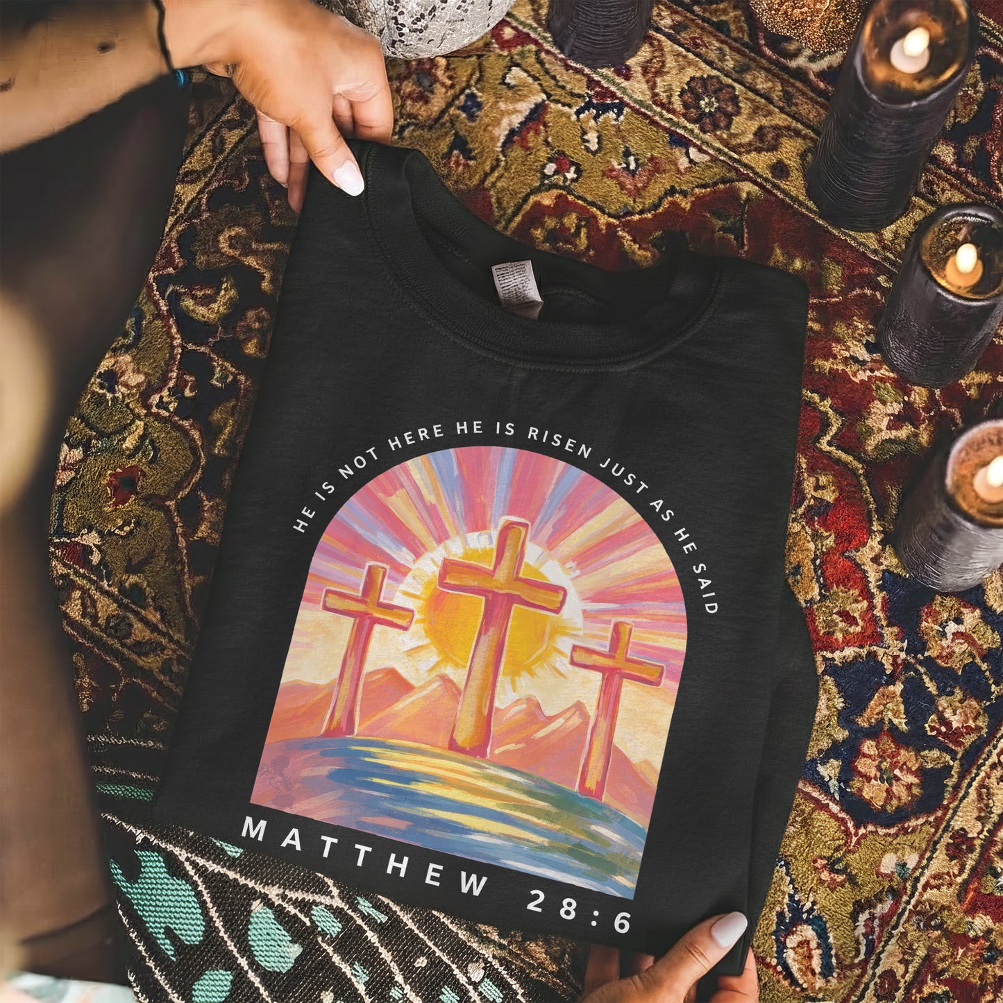 He Is Not Here Just As He Said – He is Risen – Unisex Tshirt / Hoodie / Sweatshirt