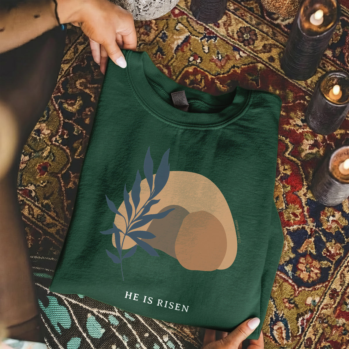 Minimalist Easter Resurrection – He is Risen – Unisex Tshirt / Hoodie / Sweatshirt