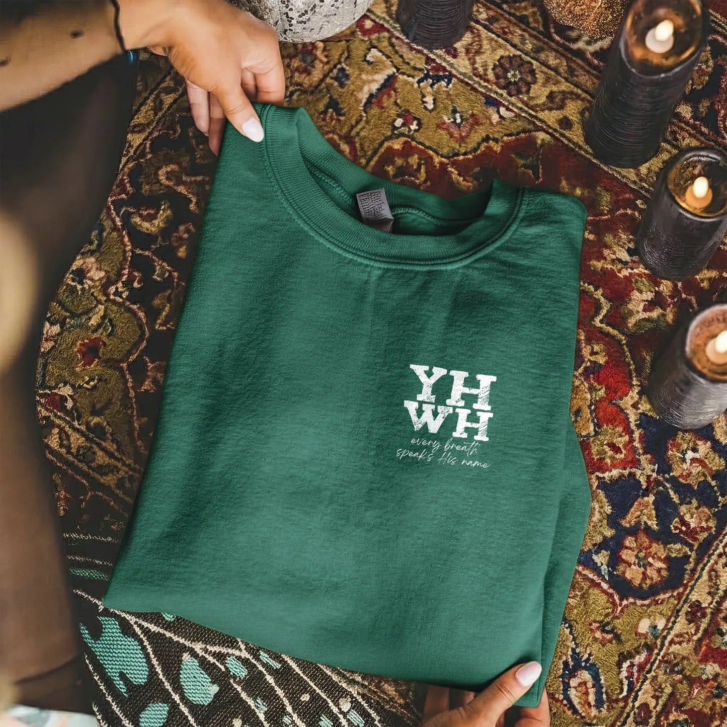 YHWH Every Breath Speaks His Name - Faith Floral - Unisex Tshirt / Hoodie / Sweatshirt - Faith Guided Life