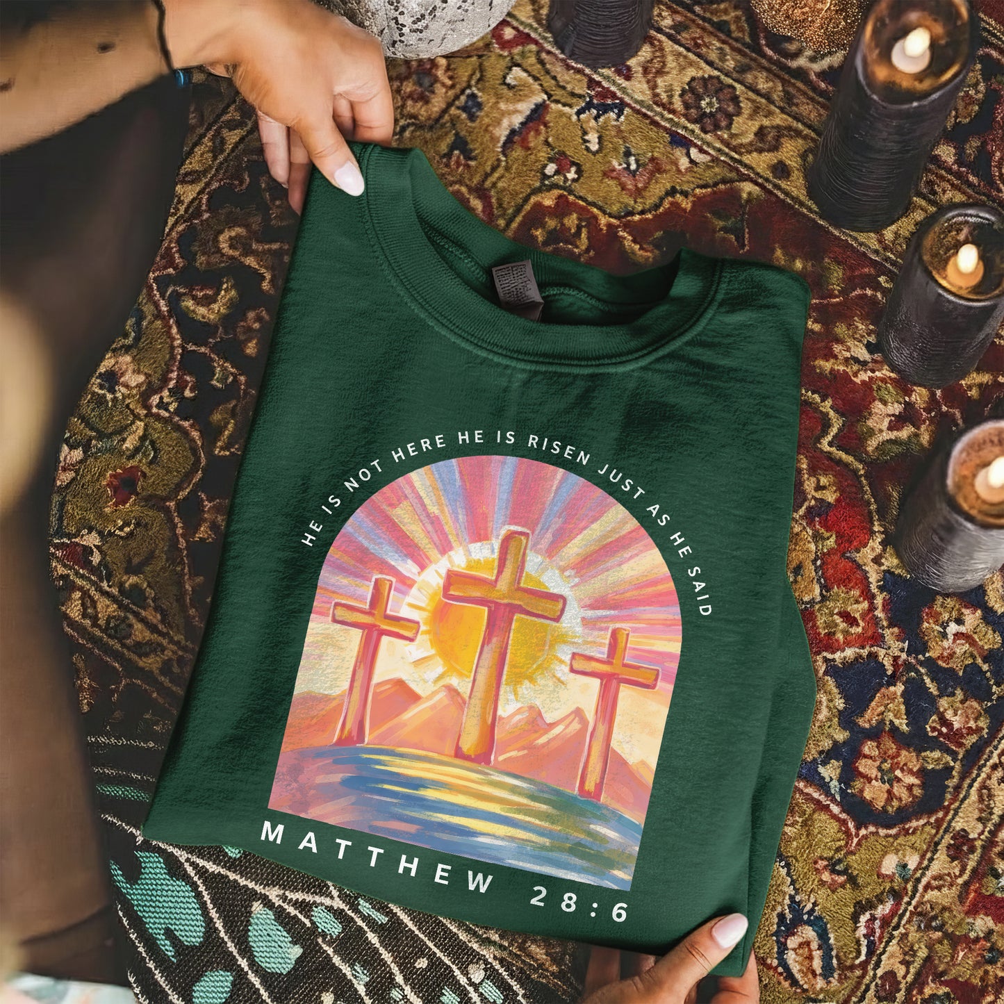 He Is Not Here Just As He Said – He is Risen – Unisex Tshirt / Hoodie / Sweatshirt