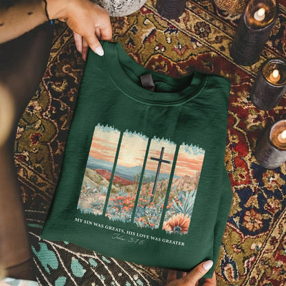 John 3:16 Christian Desert Landscape – He is Risen – Unisex Tshirt / Hoodie / Sweatshirt