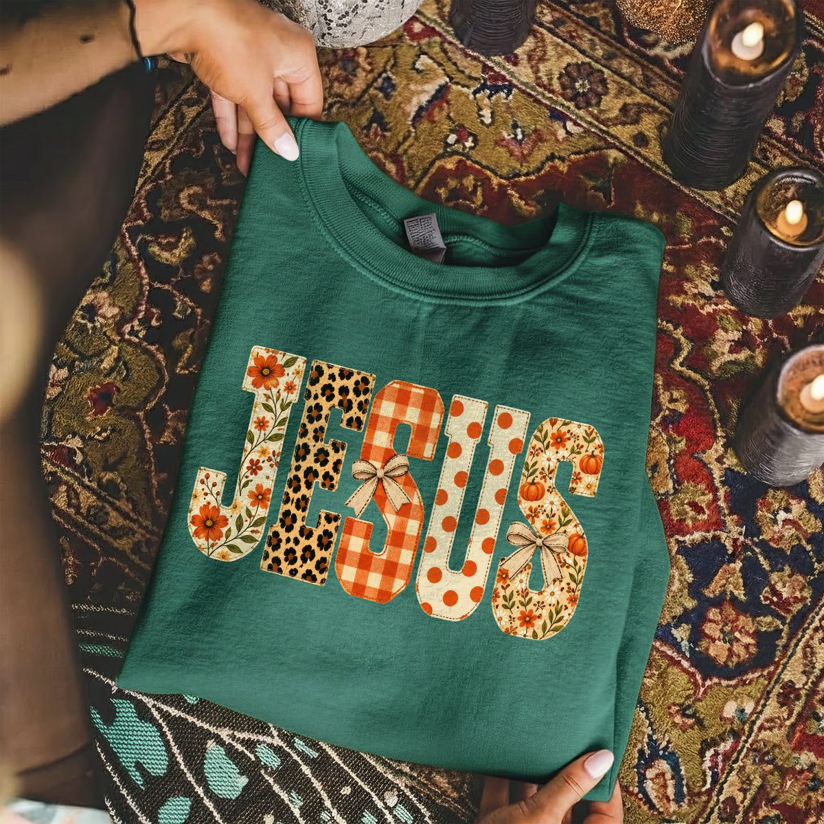 Jesus Fall Floral Leopard - Unisex Tshirt / Hoodie / Sweatshirt
