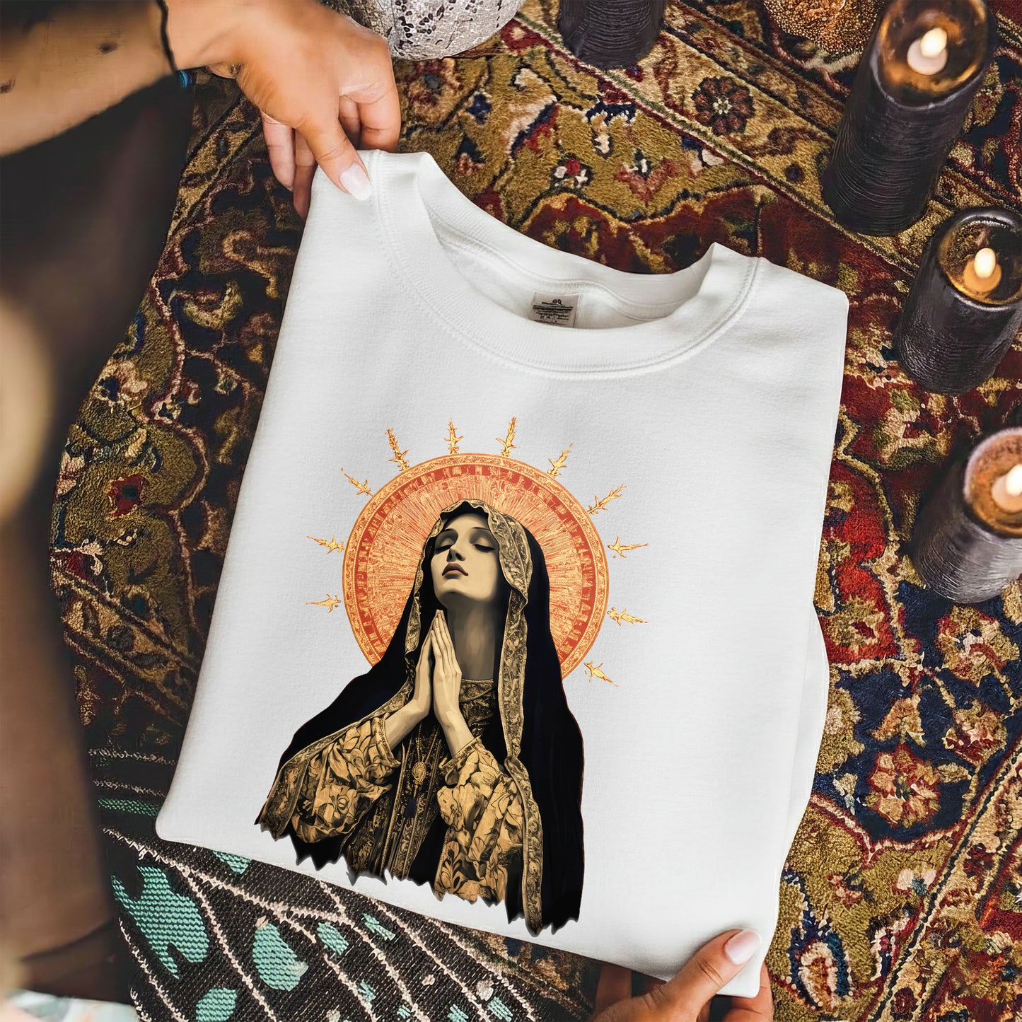 Blessed Virgin Mary Devotional Art – Unisex Tshirt / Hoodie / Sweatshirt