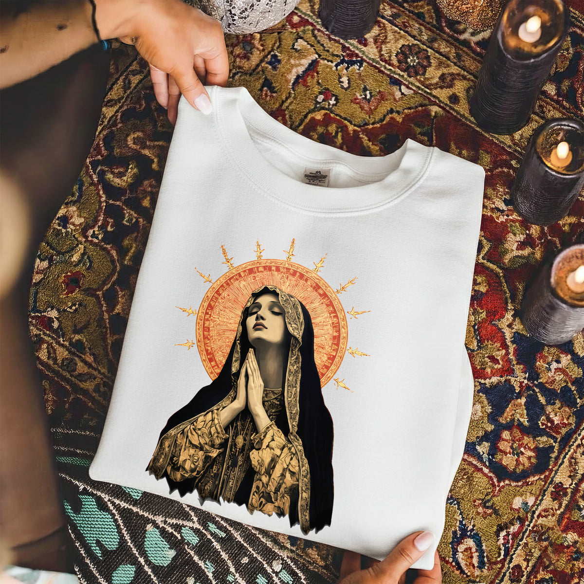 Blessed Virgin Mary Devotional Art – Unisex Tshirt / Hoodie / Sweatshirt