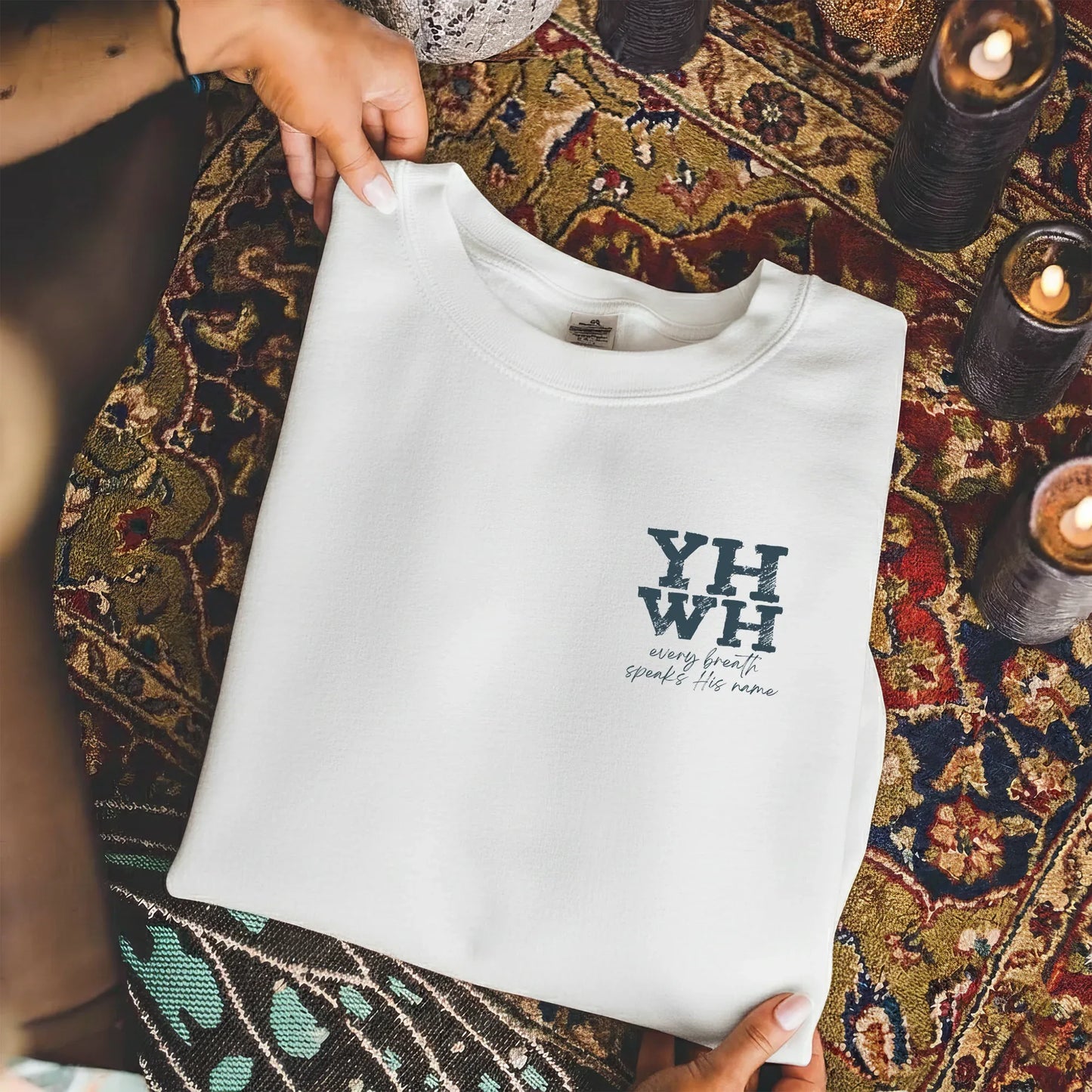 YHWH Every Breath Speaks His Name - Faith Floral - Unisex Tshirt / Hoodie / Sweatshirt - Faith Guided Life