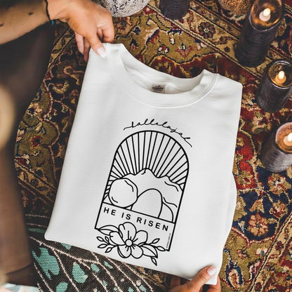 Easter Sunday Empty Tomb Line Art – He is Risen – Unisex Tshirt / Hoodie / Sweatshirt