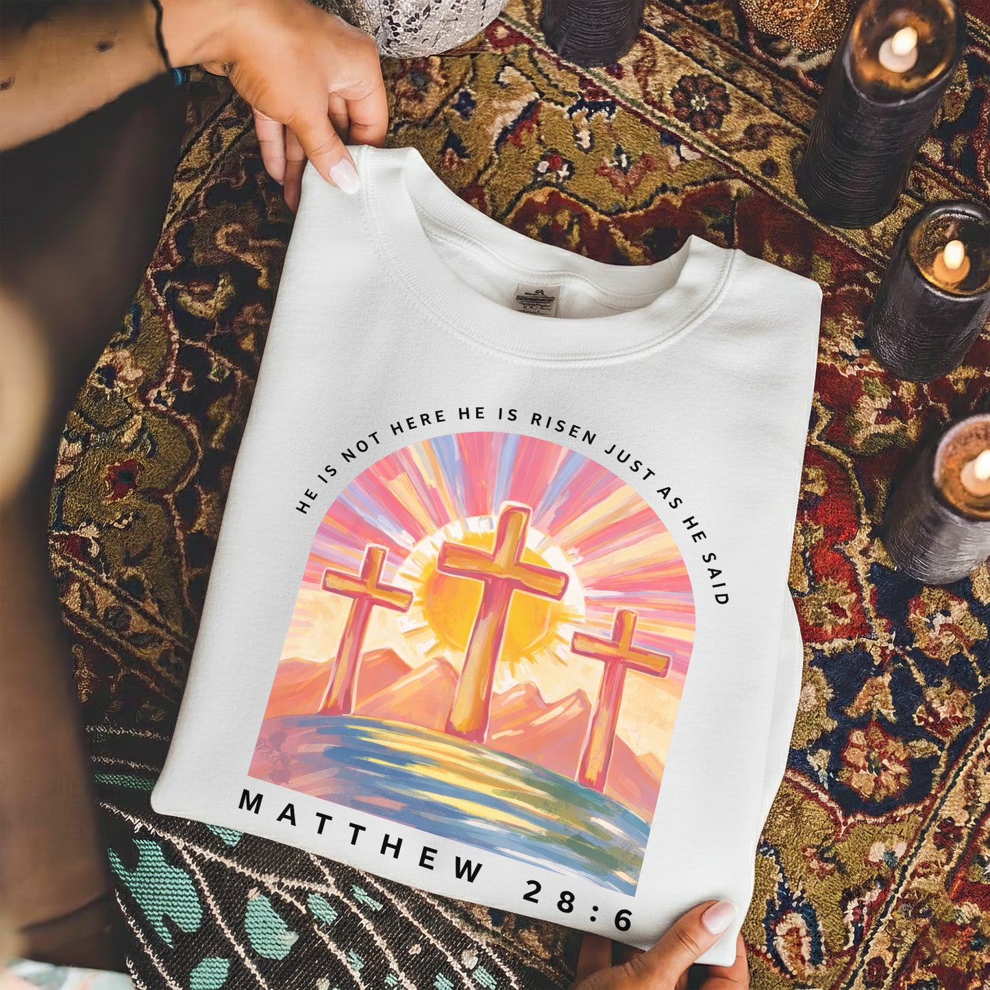 He Is Not Here Just As He Said – He is Risen – Unisex Tshirt / Hoodie / Sweatshirt