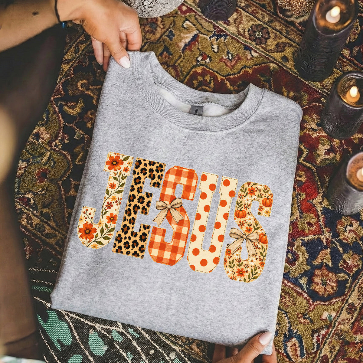 Jesus Fall Floral Leopard - Unisex Tshirt / Hoodie / Sweatshirt