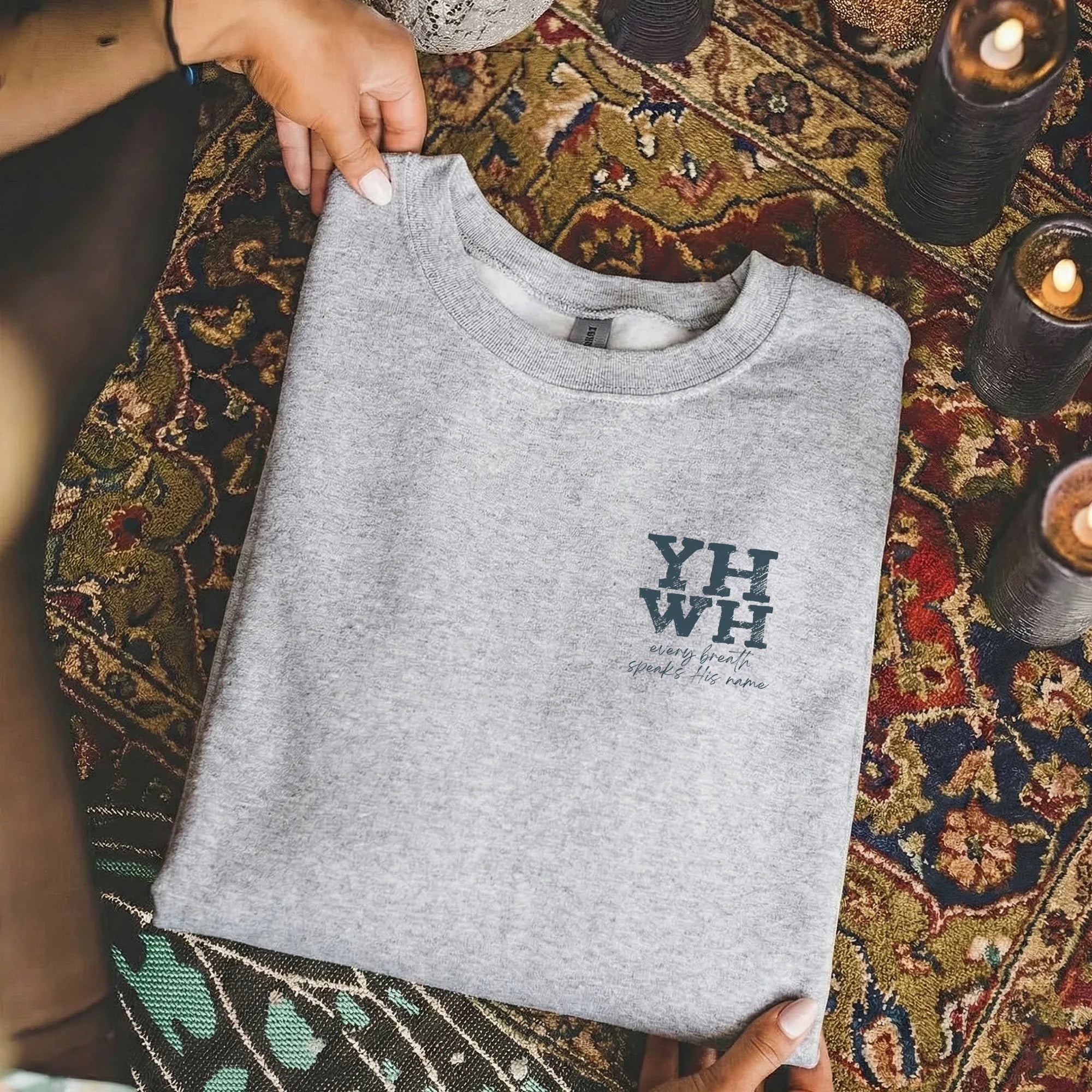 YHWH Every Breath Speaks His Name - Faith Floral - Unisex Tshirt / Hoodie / Sweatshirt - Faith Guided Life