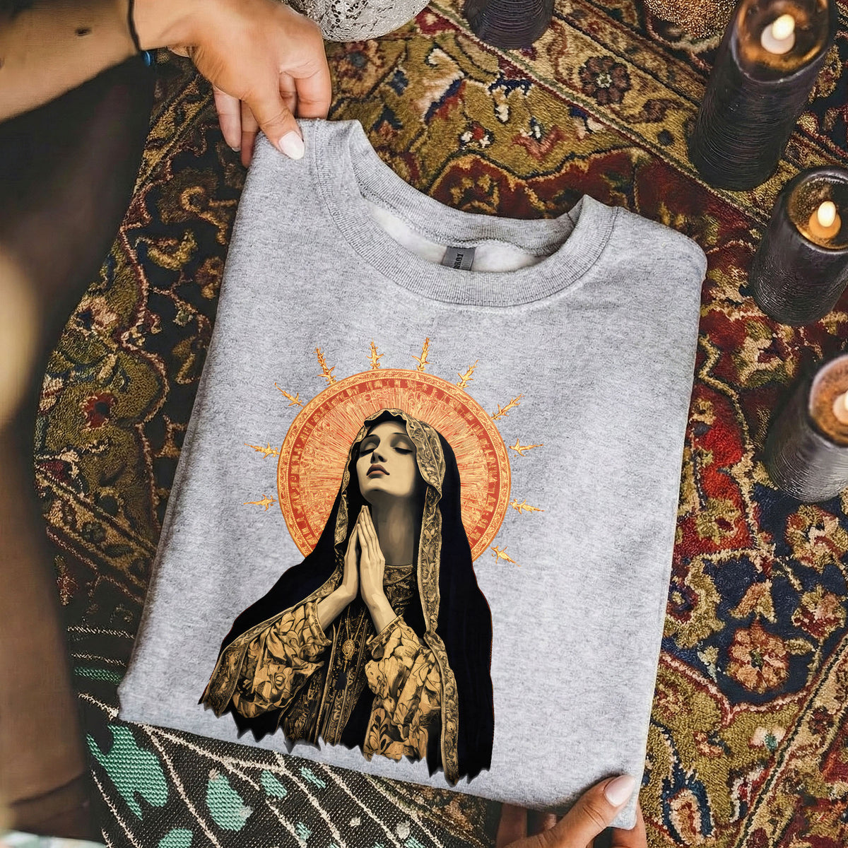 Blessed Virgin Mary Devotional Art – Unisex Tshirt / Hoodie / Sweatshirt