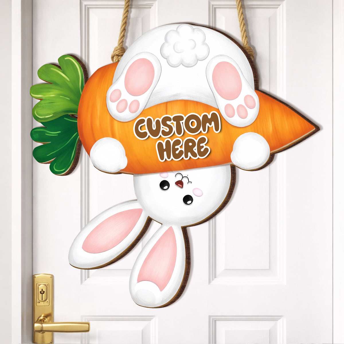Personalized Easter Bunny Carrot Wood Sign