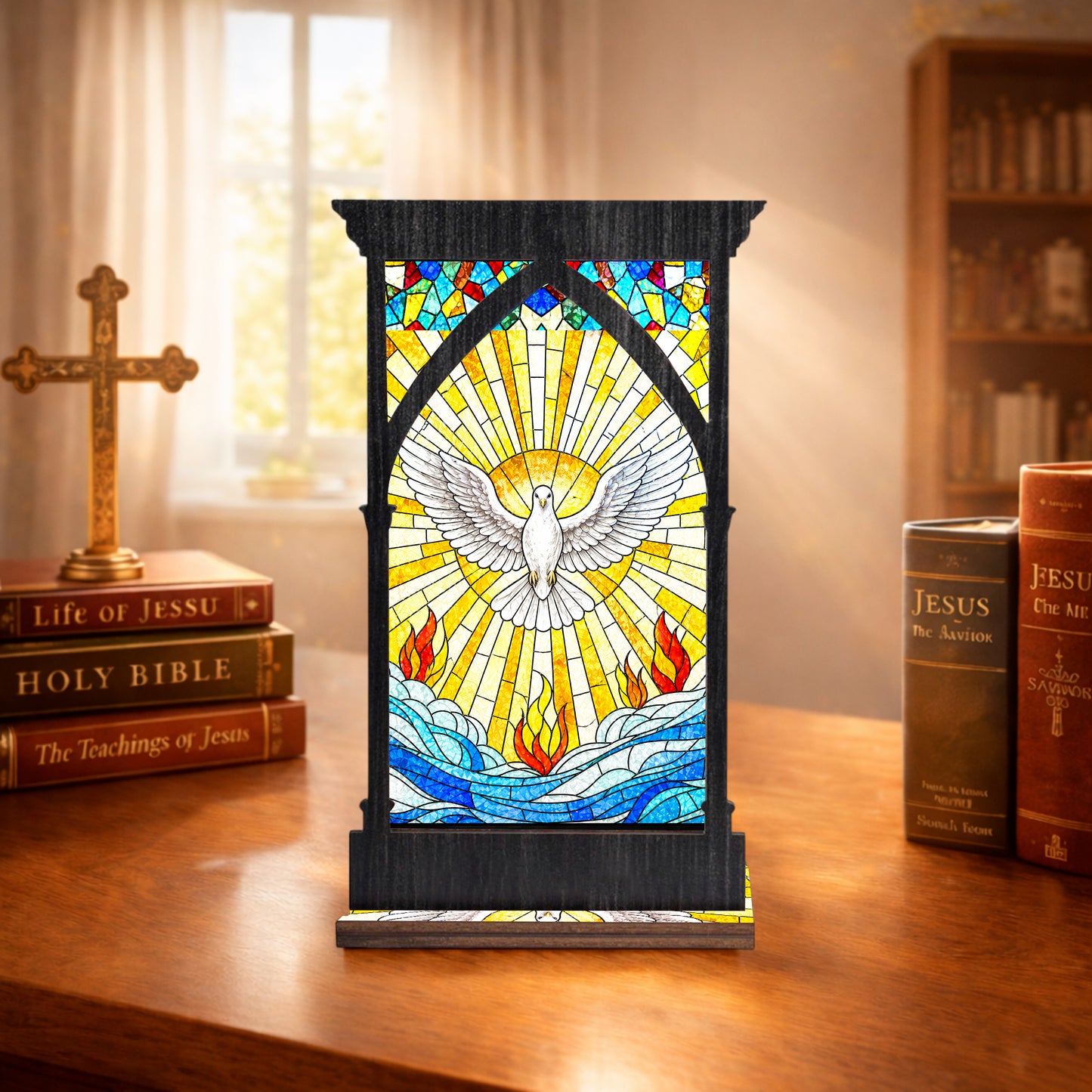 Holy Spirit’s Blessing Suncatcher Candle Holder - Perfect for Prayer Corner, Gift, or Home Decor