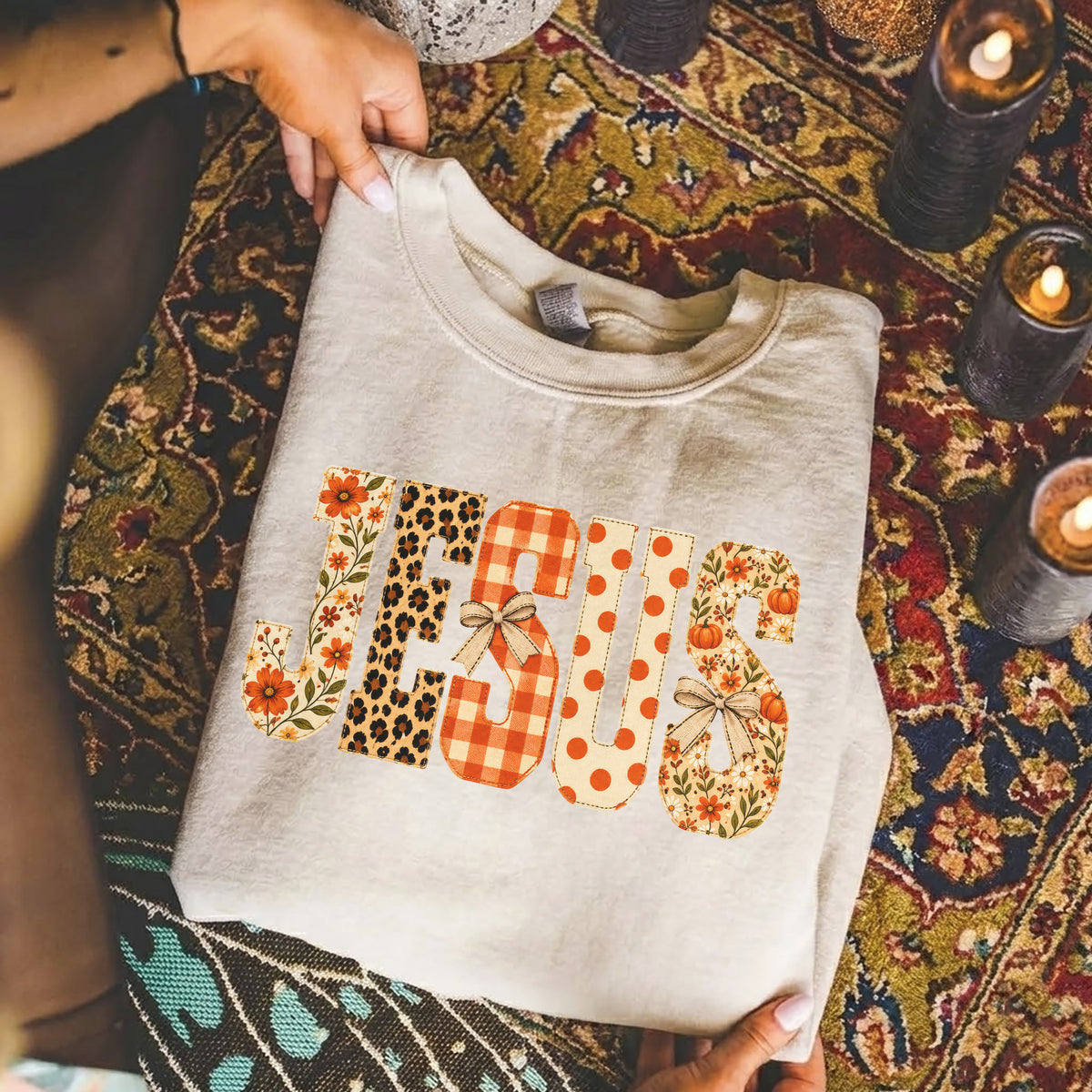 Jesus Fall Floral Leopard - Unisex Tshirt / Hoodie / Sweatshirt