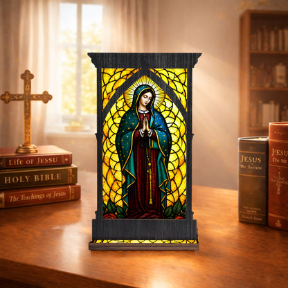 Our Lady’s Prayer Stained Glass Suncatcher - Perfect for Prayer Corner, Gift, or Home Decor