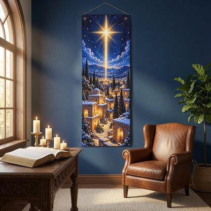 Winter Nativity Christmas Banner Set – Star of Bethlehem Christian Holiday Decor