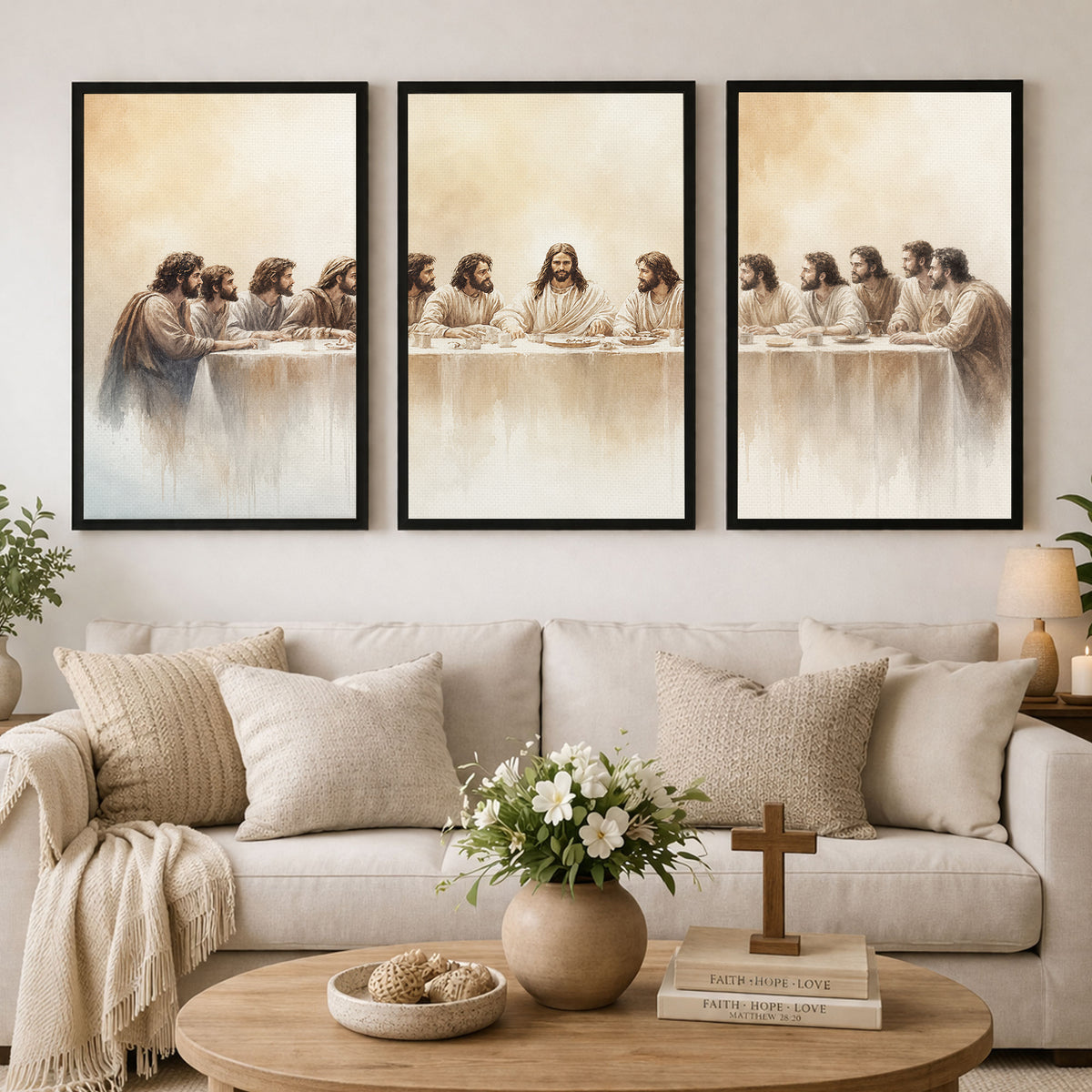Vintage Last Supper 3-Piece Wall Art Poster/Canvas Set