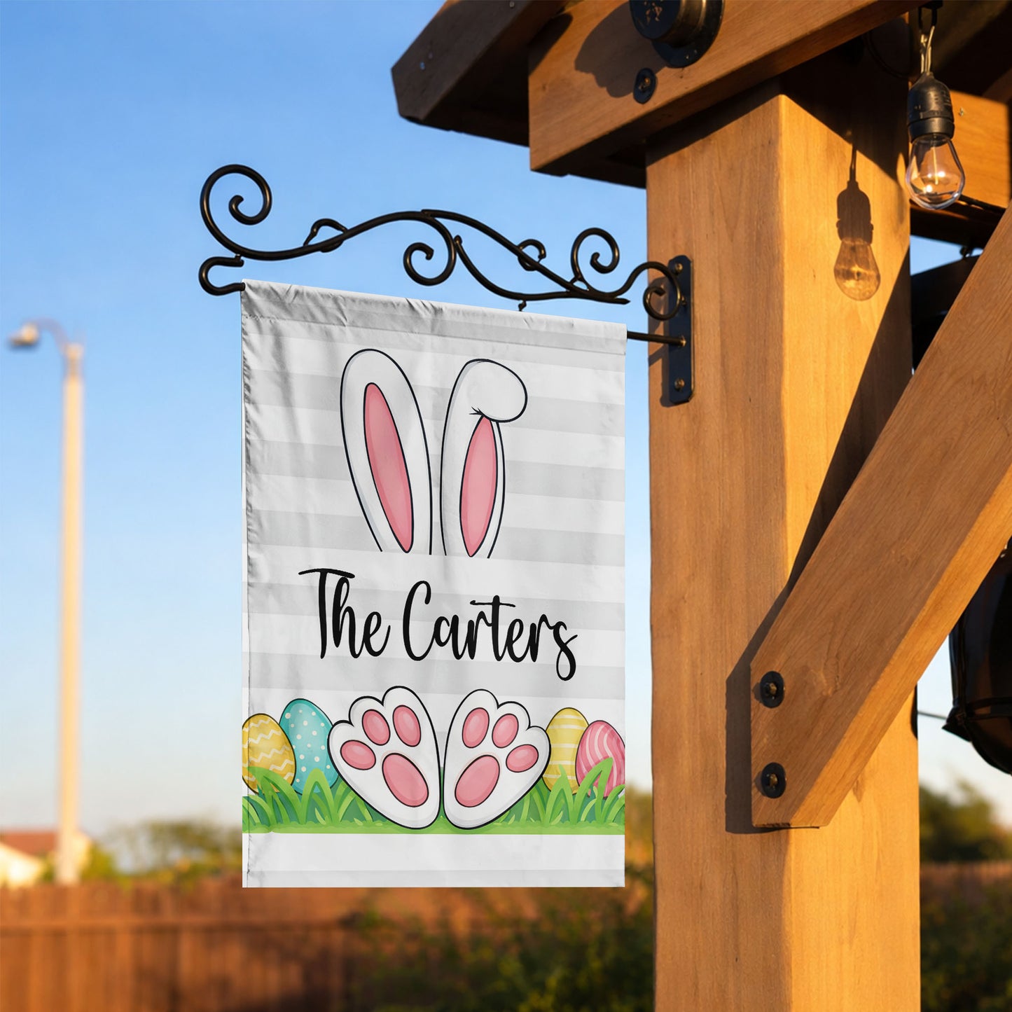 Personalized Easter Bunny with Eggs Flag