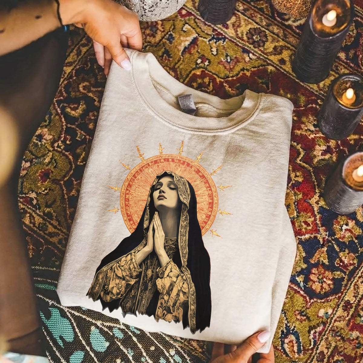 Blessed Virgin Mary Devotional Art – Unisex Tshirt / Hoodie / Sweatshirt