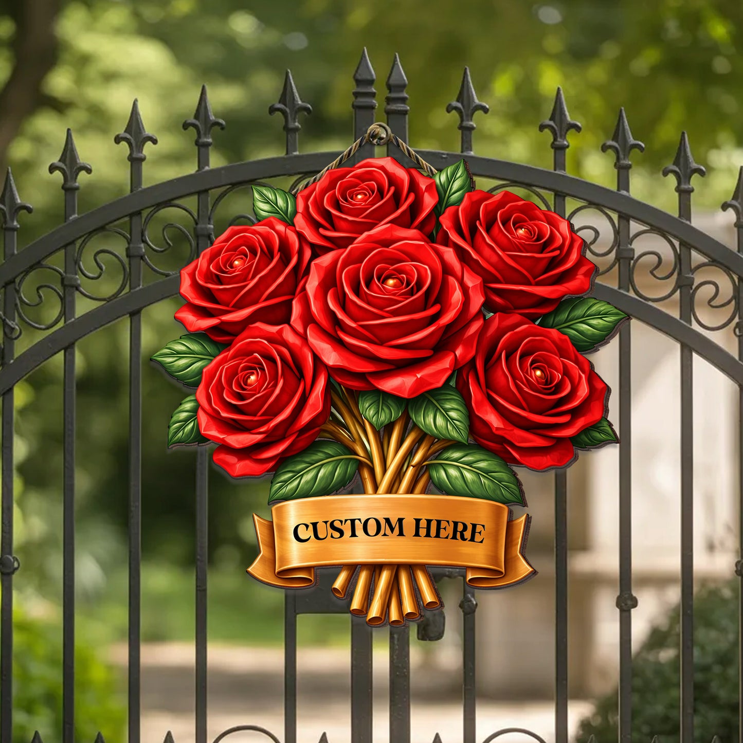 Personalized Mother's Day Rose Bouquet Wood Sign