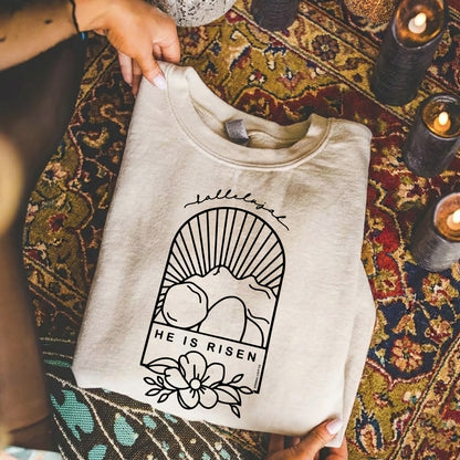 Easter Sunday Empty Tomb Line Art – He is Risen – Unisex Tshirt / Hoodie / Sweatshirt